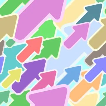 Abstract seamless multicolor diagonal arrow vector pattern. Stock Illustration