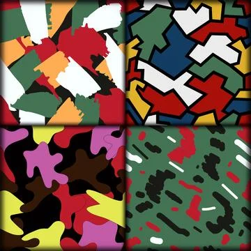 Abstract seamless multiple colored pattern vector illustration Stock Illustration