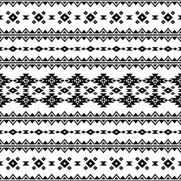 Abstract seamless native vector illustration. Aztec style design for textile. Stock Illustration