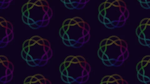 Abstract seamless neon knot pattern animation on dark background Stockbeeldmateriaal 332107625