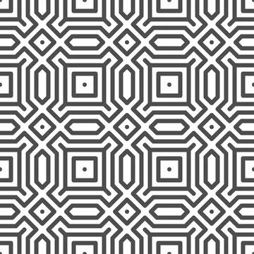 Abstract seamless octagon hexagon square shapes pattern Illustration