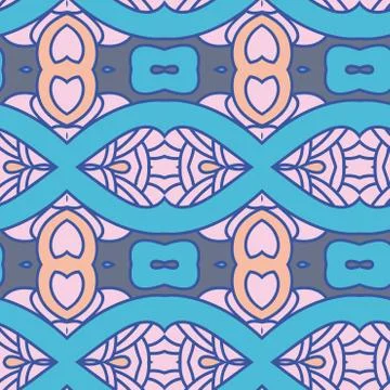Abstract seamless ornament pattern. the kaleidoscope effect. Ethnic damask mo 스톡 일러스트
