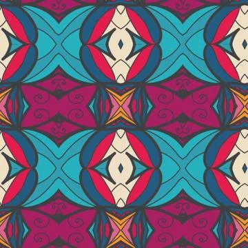 Abstract seamless ornament pattern. the kaleidoscope effect. Ethnic damask mo Stock Illustration