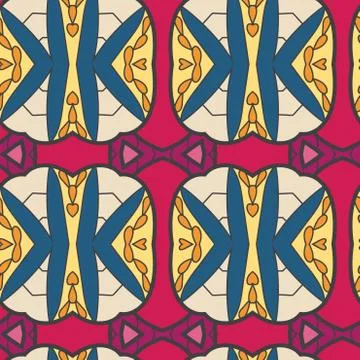 Abstract seamless ornament pattern. the kaleidoscope effect. Ethnic damask mo Stock Illustration