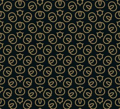 Abstract seamless ornament pattern vector illustration woth gold color Stock Illustration