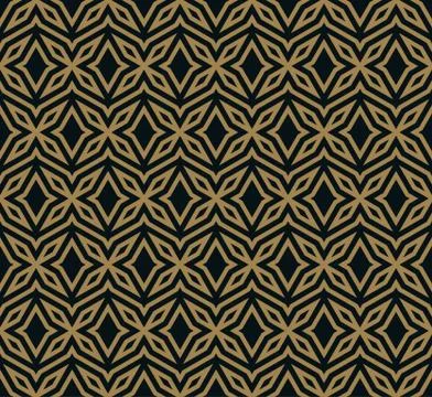 Abstract seamless ornament pattern vector illustration woth gold color Stock Illustration