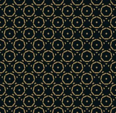 Abstract seamless ornament pattern vector illustration woth gold color Stock Illustration