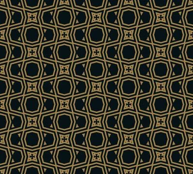 Abstract seamless ornament pattern vector illustration woth gold color Stock Illustration