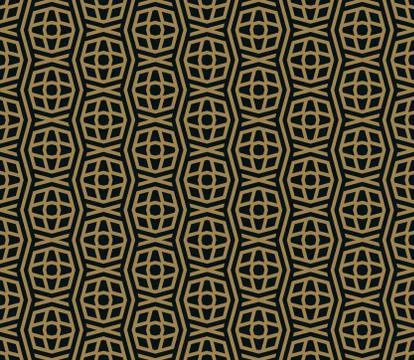 Abstract seamless ornament pattern vector illustration woth gold color Stock Illustration