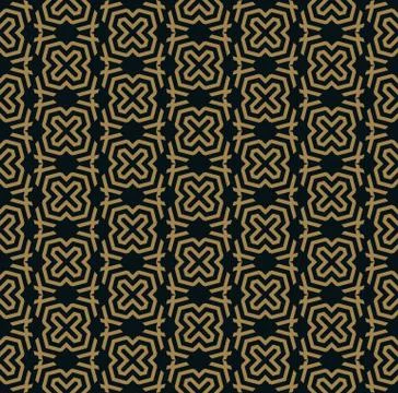 Abstract seamless ornament pattern vector illustration woth gold color Stockillustratie