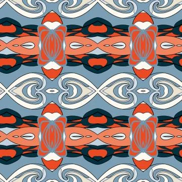 Abstract seamless ornament pattern.kaleidoscope effect. 스톡 일러스트