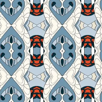 Abstract seamless ornament pattern.kaleidoscope effect. 스톡 일러스트