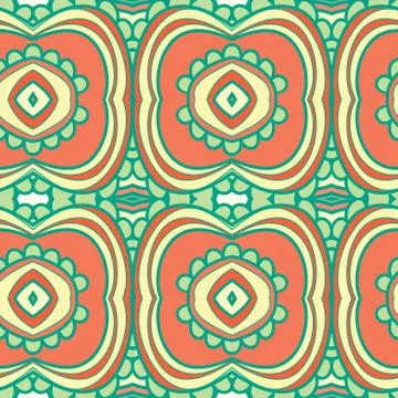 Abstract seamless ornament pattern.kaleidoscope effect. Stock Illustration