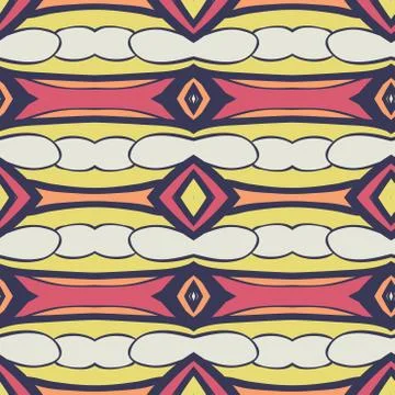 Abstract seamless ornament pattern.kaleidoscope effect. Illustrazione stock