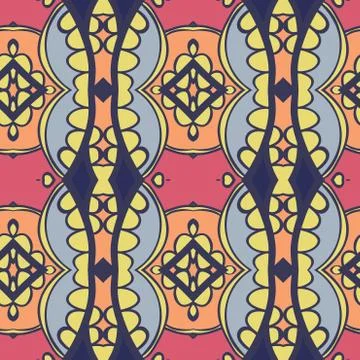 Abstract seamless ornament pattern.kaleidoscope effect. イラスト素材