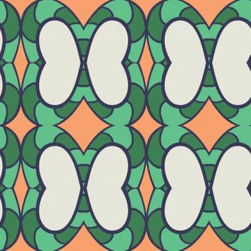 Abstract seamless ornament pattern.kaleidoscope effect. Illustrazione stock