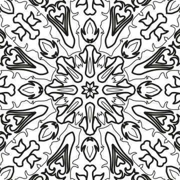 Abstract seamless outline pattern Stock Illustration