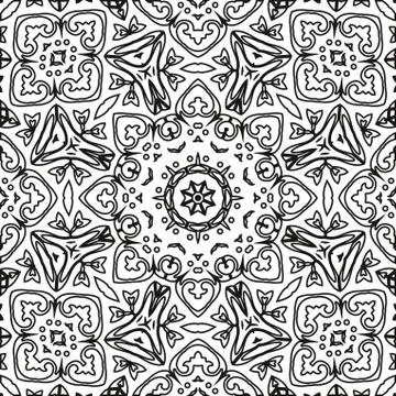 Abstract seamless outline pattern Stock Illustration