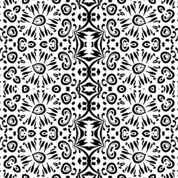 Abstract seamless outline pattern Stock Illustration