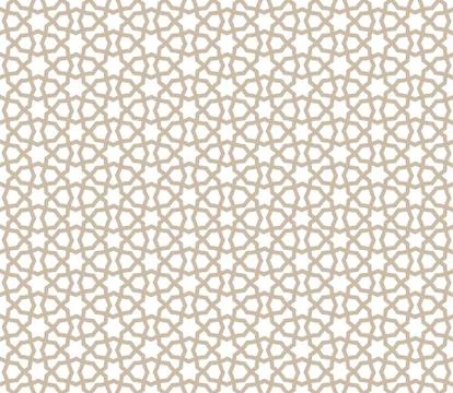 Abstract seamless pattern. Arabic line ornament with geometric shapes. Stock Illustration