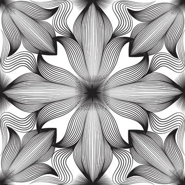 Abstract seamless pattern. Arabic line ornament with geometric shapes. fFlora Stock Illustration