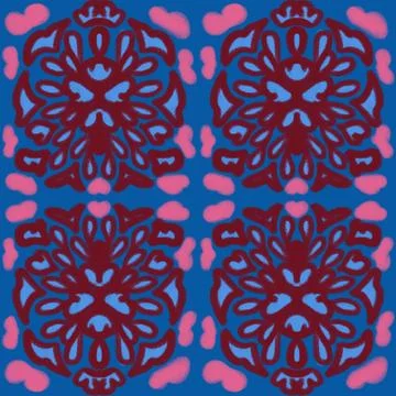 Abstract seamless pattern, authenticity, identification, genetic code, floral, w Ilustración de archivo