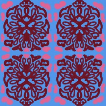 Abstract seamless pattern, authenticity, identification, genetic code, floral, w Stock Illustration