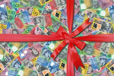 Abstract seamless pattern background. Background of Australian dollars gift.. Stock Photos