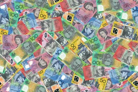 Abstract seamless pattern background. Background of Australian dollars Stock Photos