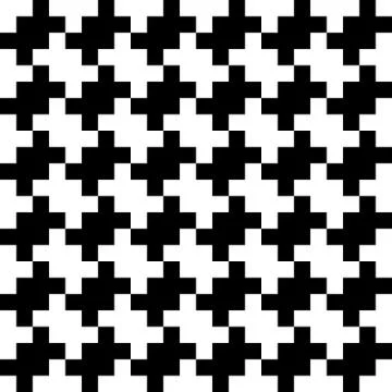 Abstract seamless pattern background. Black and white pixel puzzle design Stock Illustration