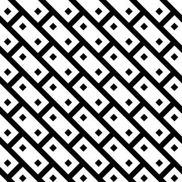 Abstract seamless pattern background. Black brick design elements in diagonal Illustrazione stock