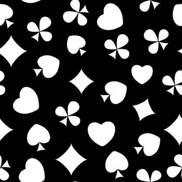 Abstract Seamless Pattern Background with Card Suits. Vector Ill Illustrazione stock