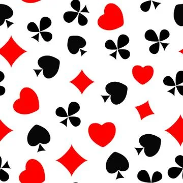 Abstract Seamless Pattern Background with Card Suits. Ill Illustrazione stock