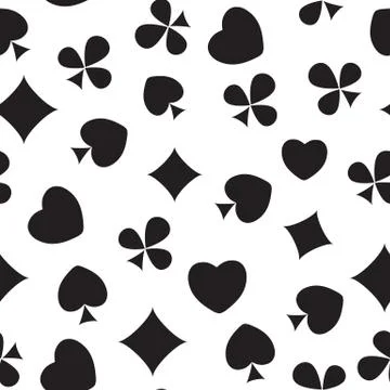 Abstract Seamless Pattern Background with Card Suits. Ill Illustrazione stock