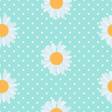 Abstract Seamless Pattern Background with Flowers. Vector Illustration Stock Illustration