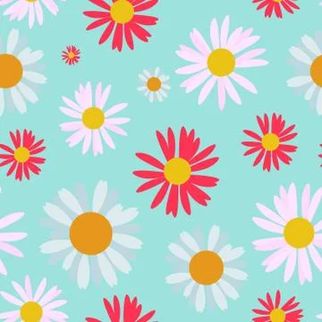 Abstract Seamless Pattern Background with Flowers.  Illustration Stock Illustration