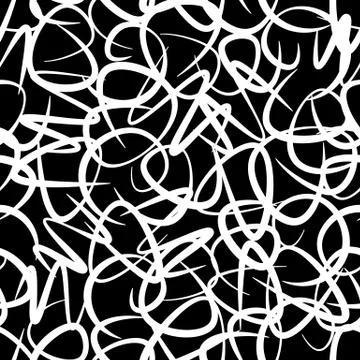 Abstract seamless pattern background of handmade curved lines for fabric design Illustration