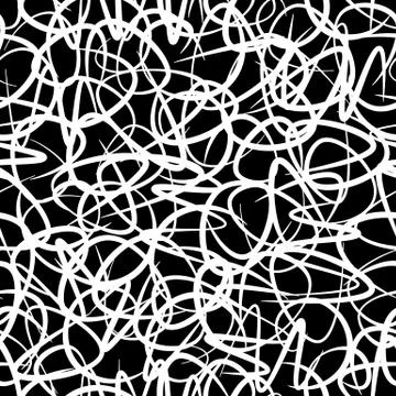 Abstract seamless pattern background of handmade curved lines for fabric design イラスト素材