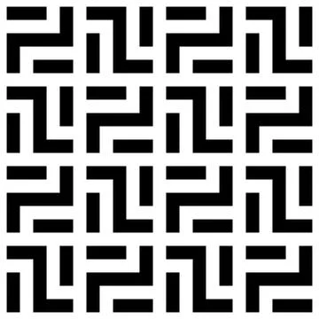 Abstract seamless pattern background. Maze of black geometric design elements イラスト素材