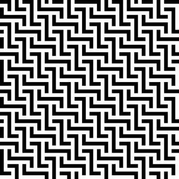 Abstract seamless pattern background. Maze of black geometric design elements イラスト素材