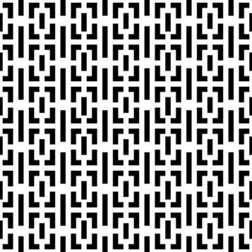 Abstract seamless pattern background. Maze of black geometric design elements イラスト素材