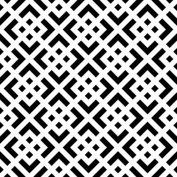 Abstract seamless pattern background. Maze of black geometric design elements イラスト素材