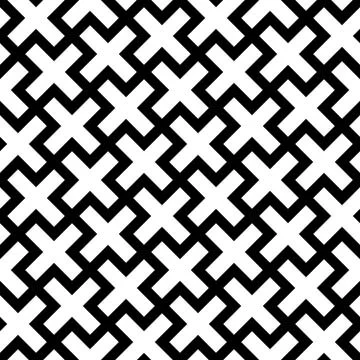 Abstract seamless pattern background. Mosaic of white geometric crosses with Stock Illustration
