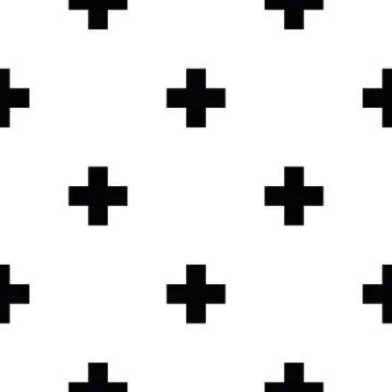 Abstract seamless pattern background. Mosaic of black geometric crosses with イラスト素材