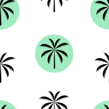 Abstract Seamless Pattern Background with silhouette of palm trees. Vector イラスト素材