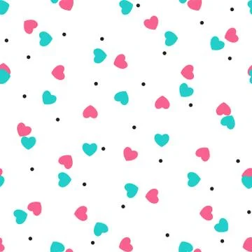 Abstract Seamless Pattern Background witj Love Heart Symbol. Vector Illustration Illustrazione stock