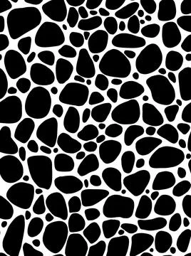 Abstract seamless pattern with black abstract shapes, simple hand drawn raster 스톡 일러스트