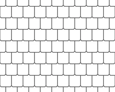 Abstract seamless pattern, black and white tile roof. Paving stone texture. D Stock Illustration