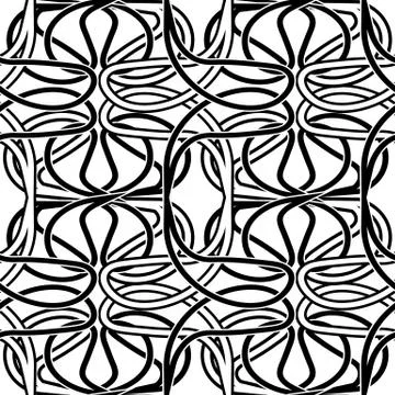 Abstract seamless pattern with black and white tracery Stock Illustration