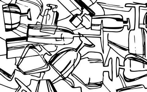 Abstract seamless pattern black on white Stock Illustration